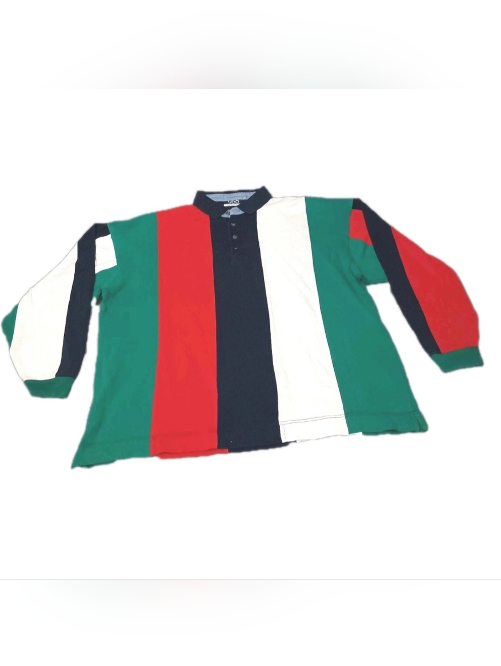 Vintage 955 Originals XL/XXL Rugby Polo Shirt 90s Colorblock Hip-Hop Streetwear